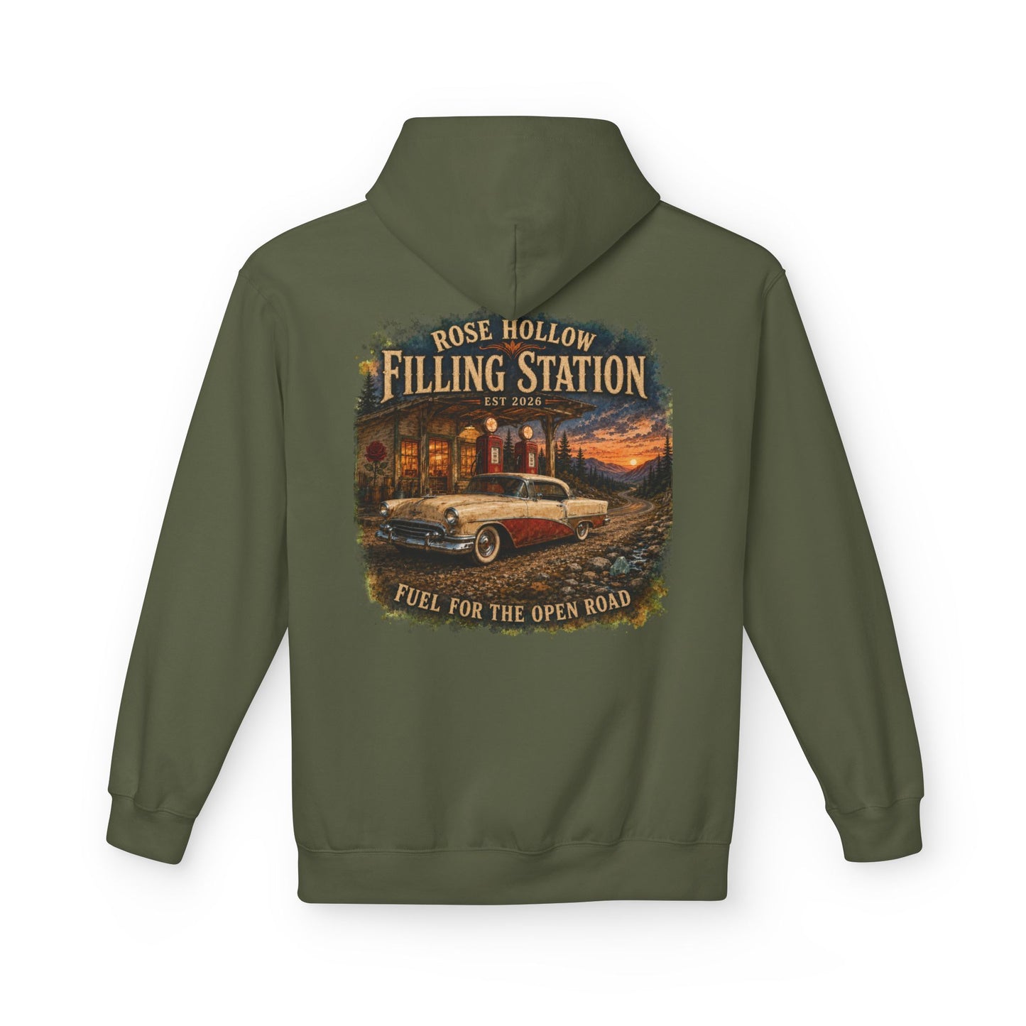 The Heritage Men's Hoodie — Retro Rustic Mechanics Pullover