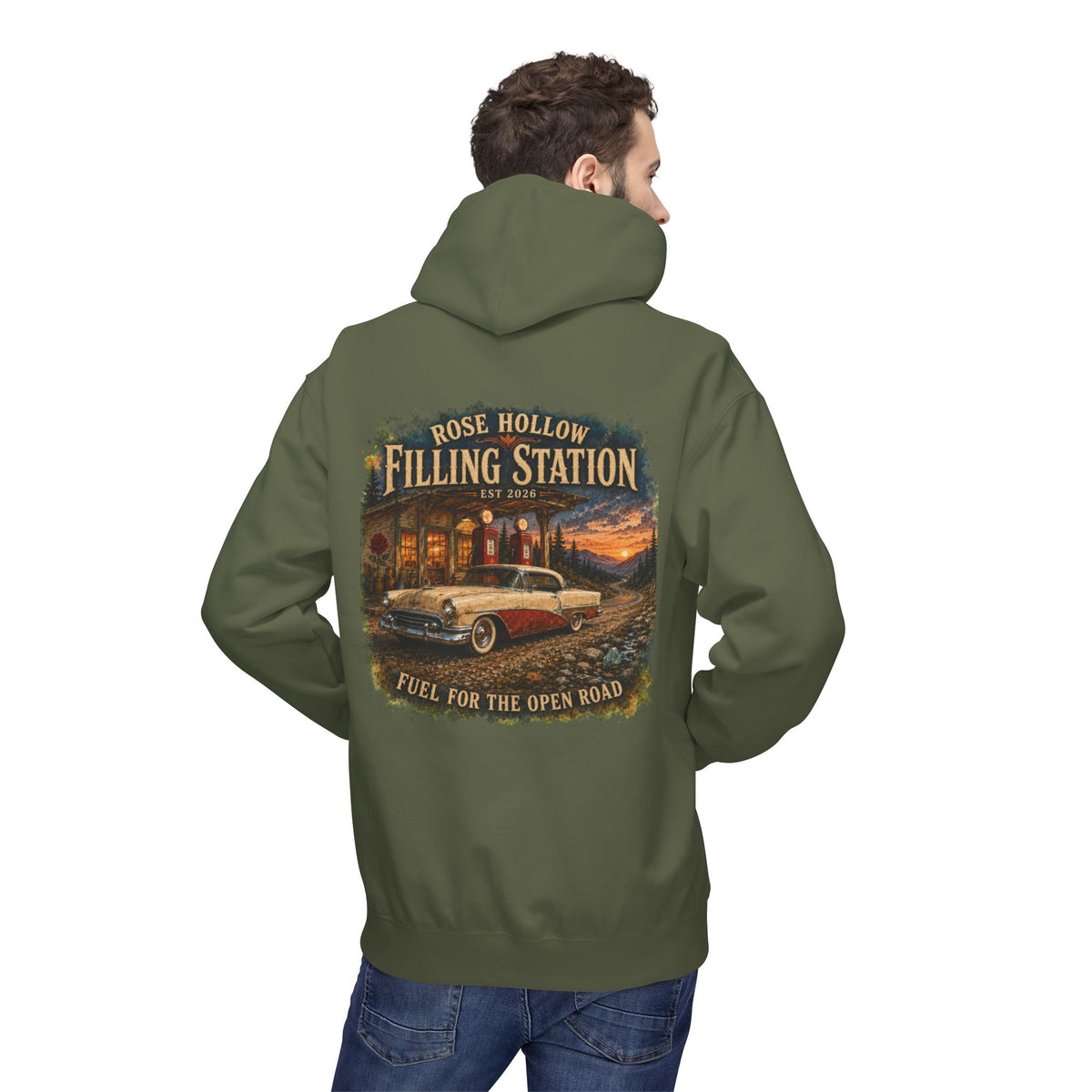 The Heritage Men's Hoodie — Retro Rustic Mechanics Pullover