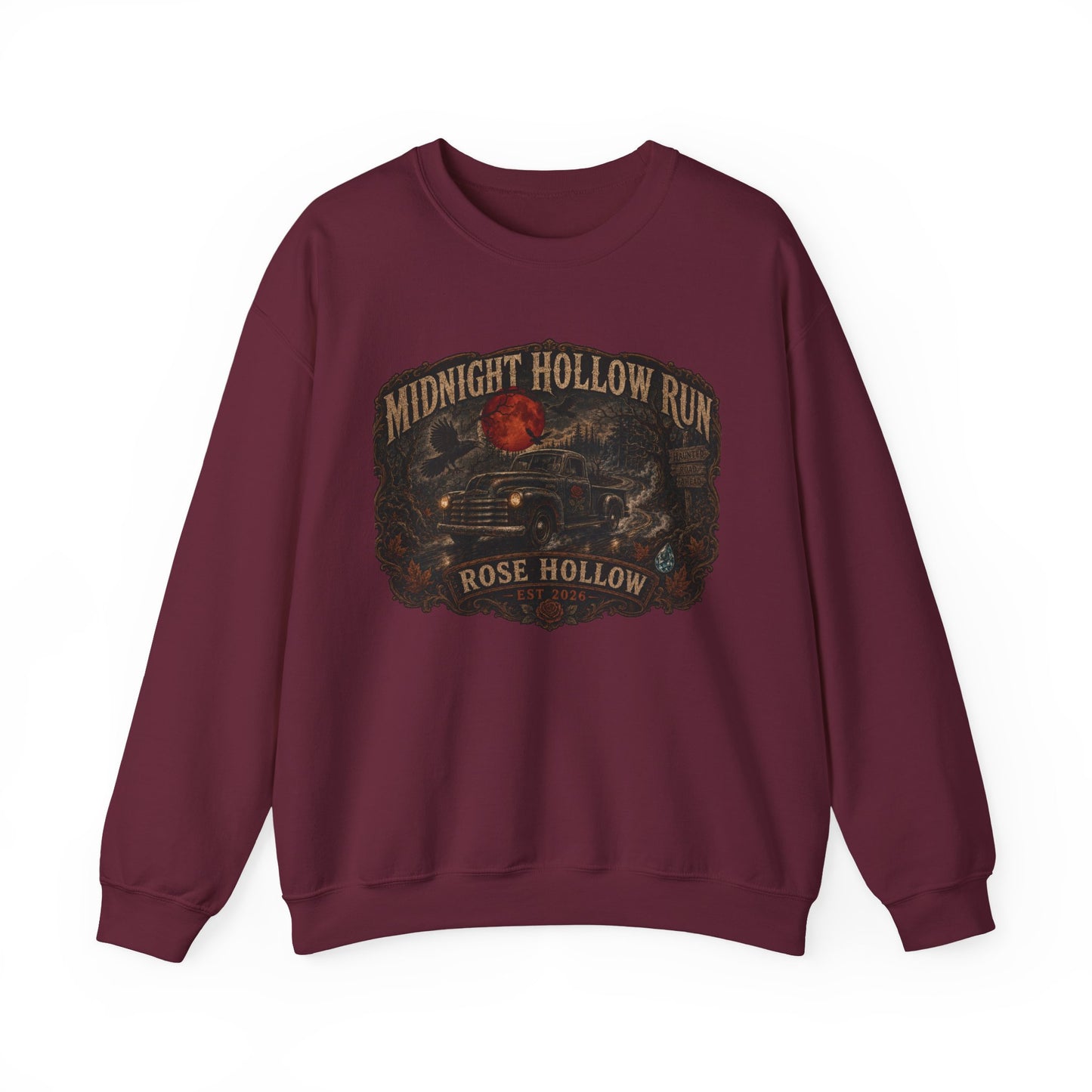 Midnight Hollow Run vintage car sweatshirt | Rose Hollow graphic sweatshirt