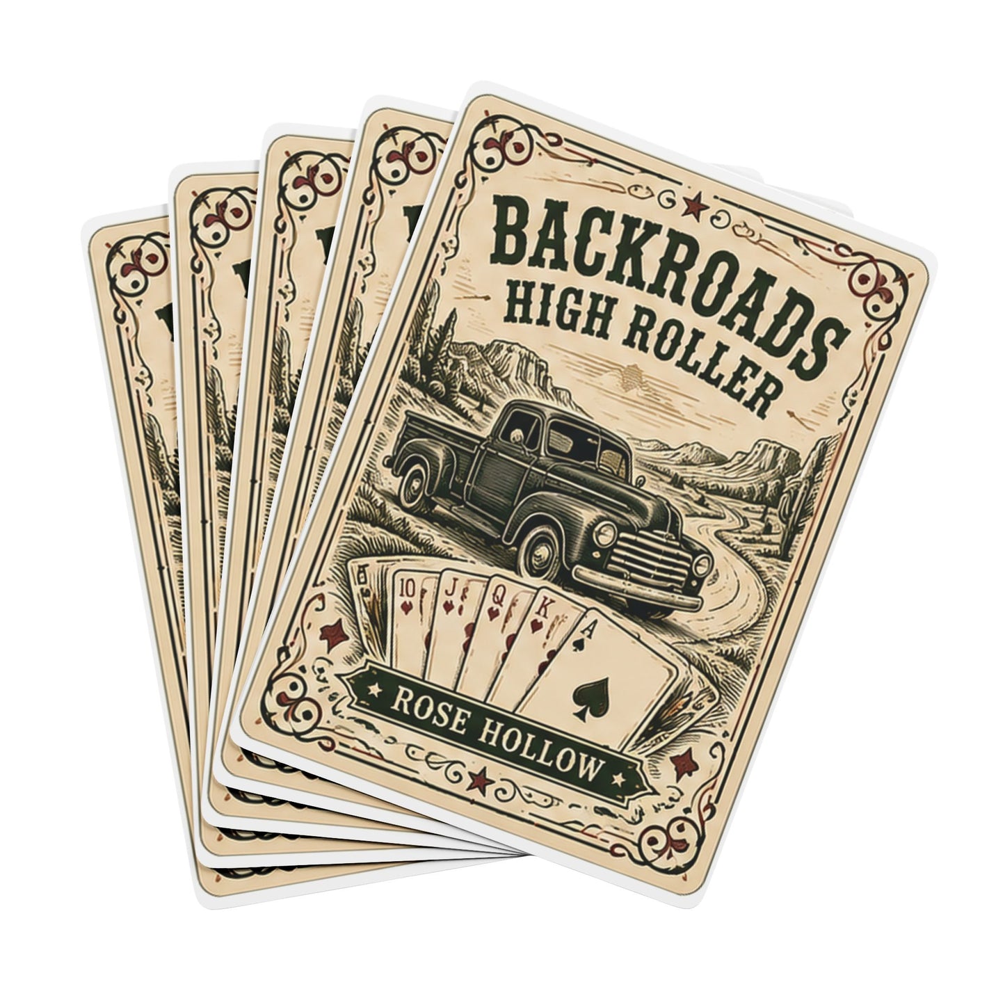 Backroads High Roller Poker Playing Cards — Vintage Truck Themed Card Deck