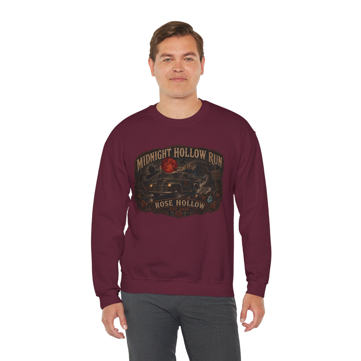 Midnight Hollow Run vintage car sweatshirt | Rose Hollow graphic sweatshirt