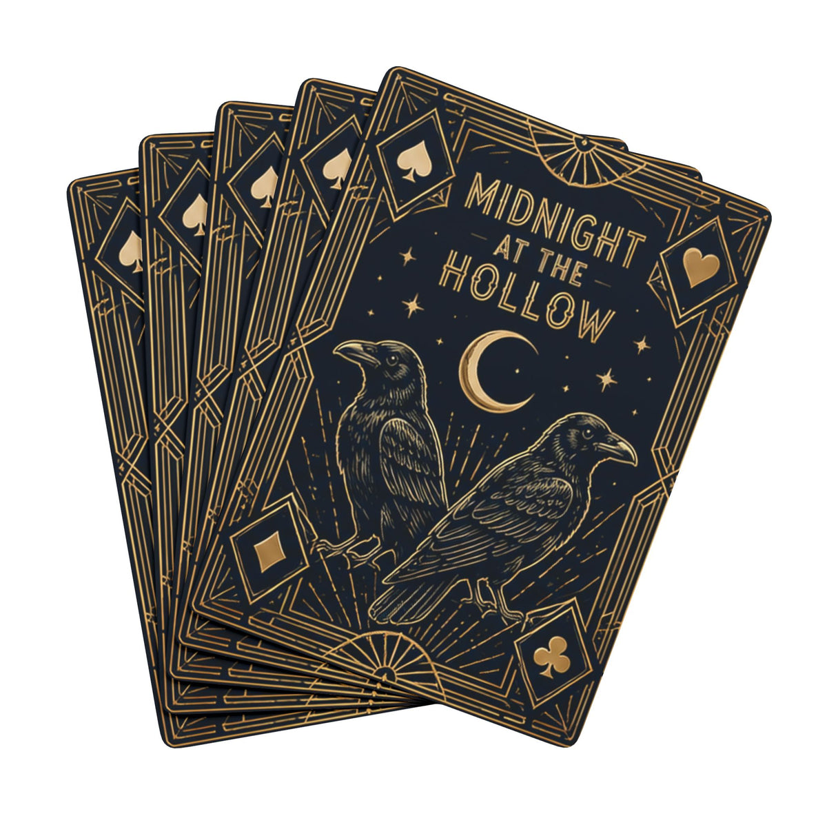Midnight at the Hollow Poker Playing Cards — Gothic Raven Ace Deck