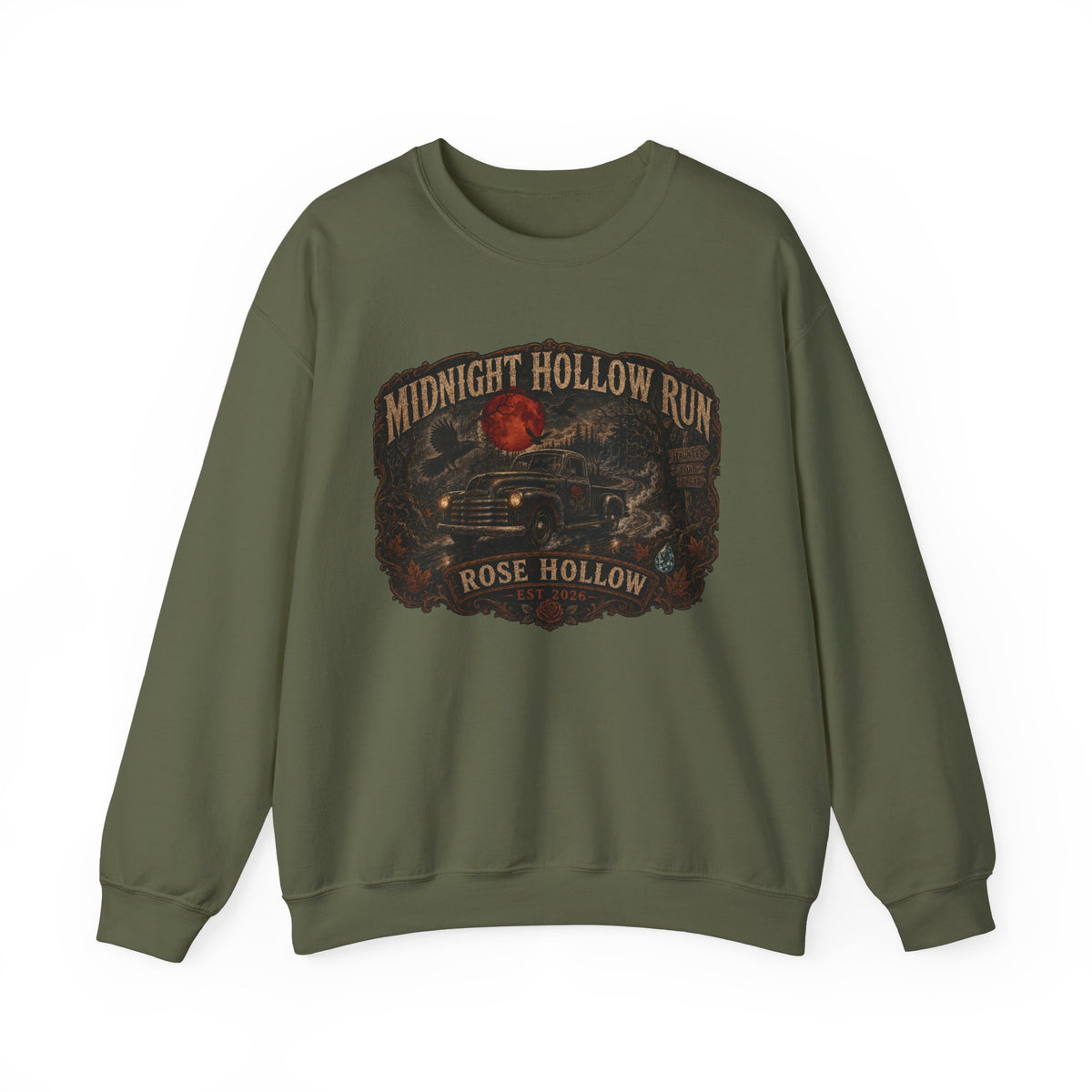Midnight Hollow Run vintage car sweatshirt | Rose Hollow graphic sweatshirt