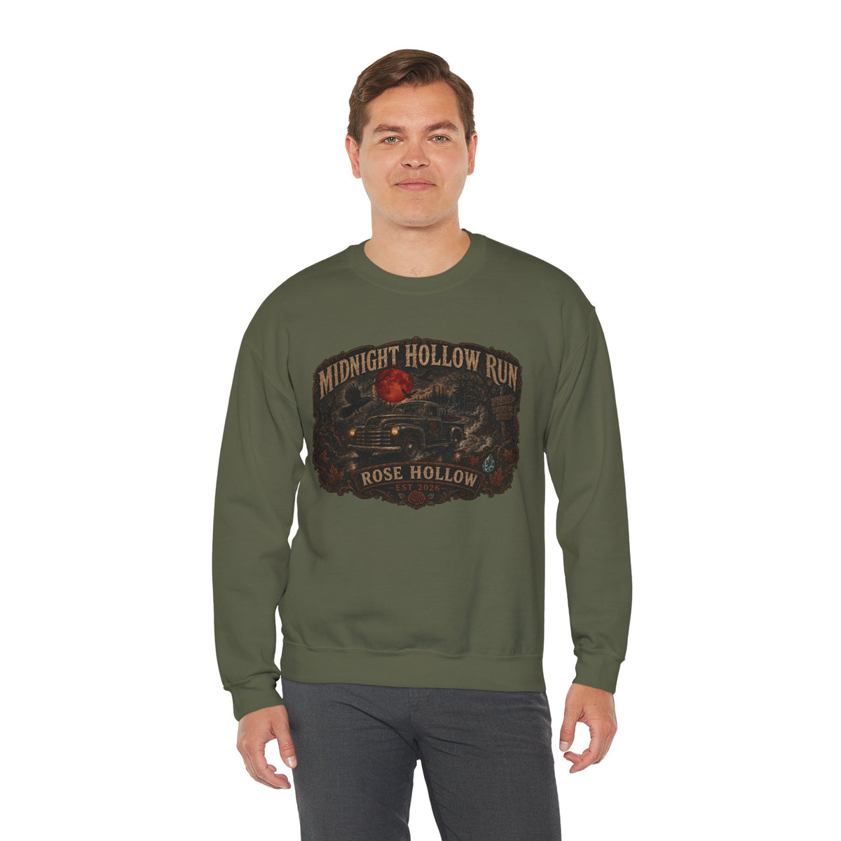 Midnight Hollow Run vintage car sweatshirt | Rose Hollow graphic sweatshirt
